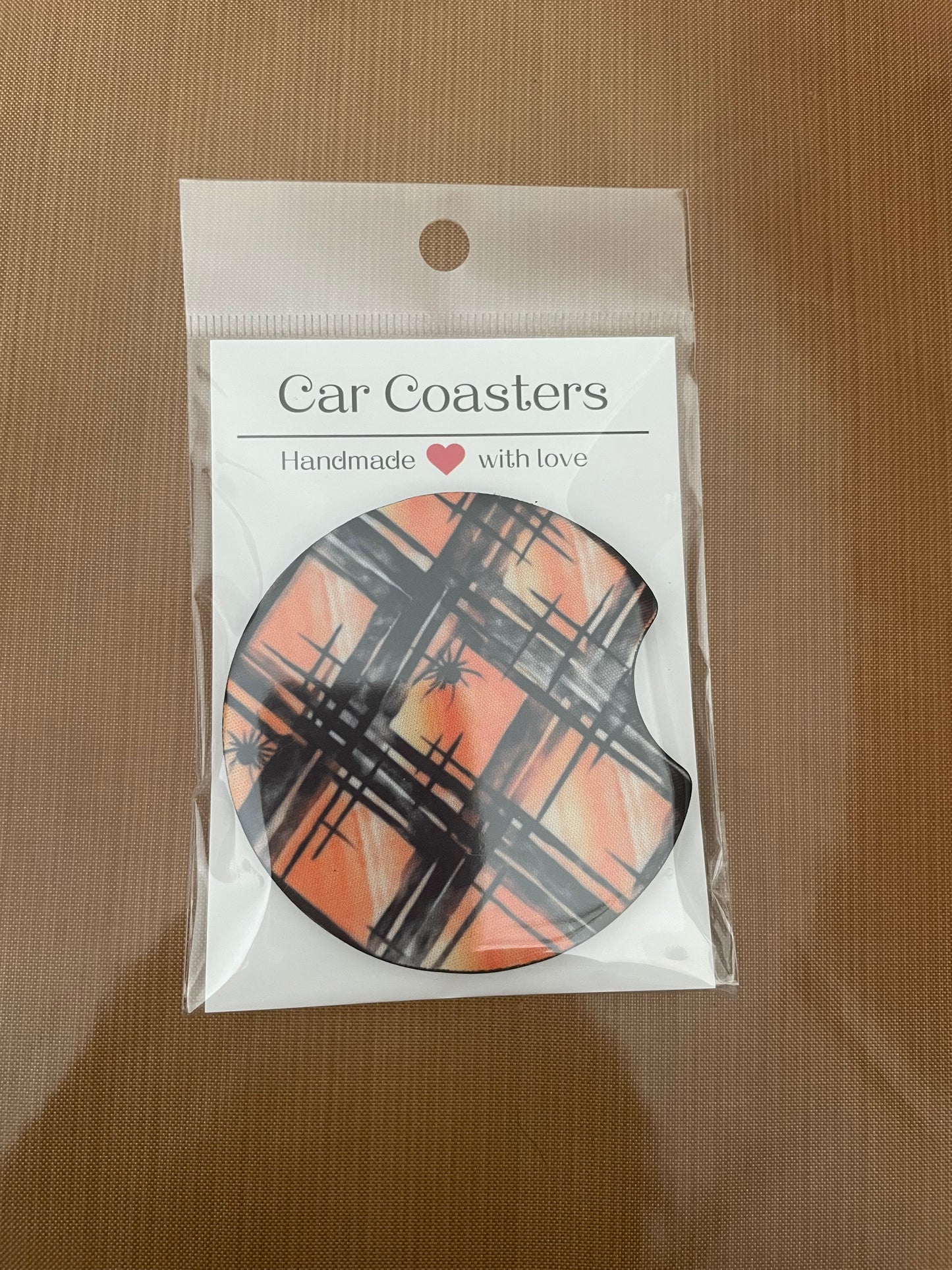 Fall Halloween car coasters