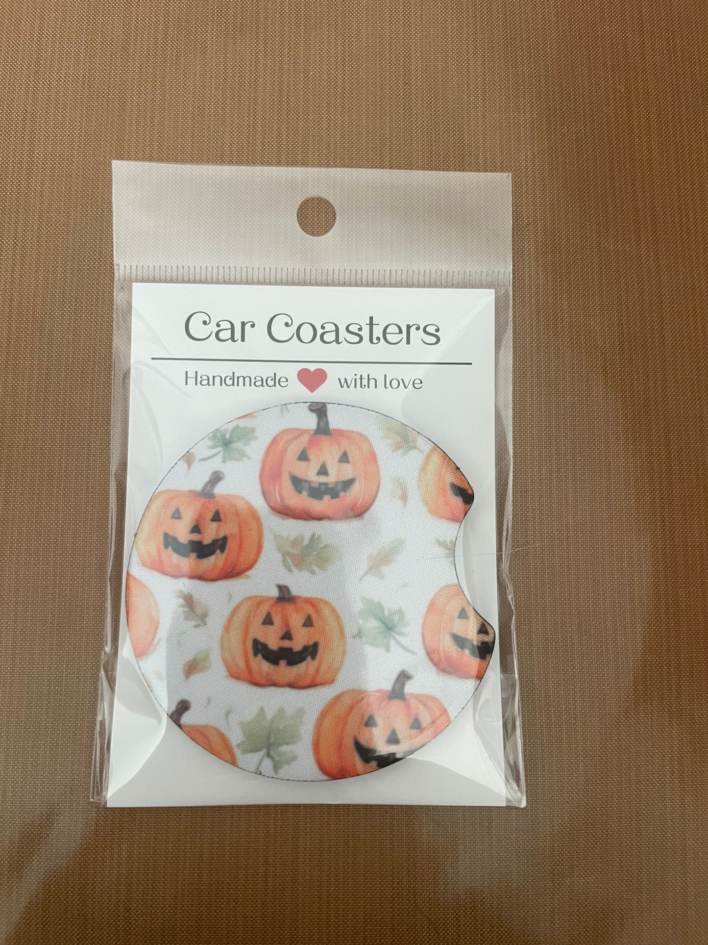 Fall Halloween car coasters