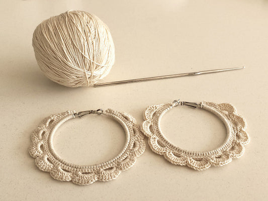 Crochet earring hoop