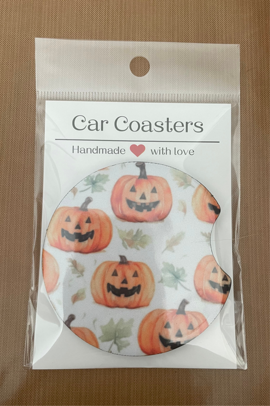Fall Halloween car coasters