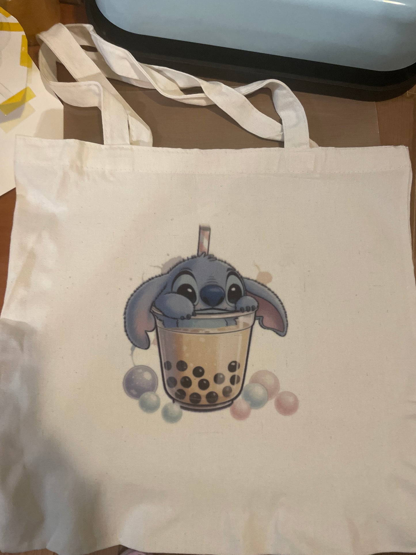 Stitch Boba Drink Tote Bag